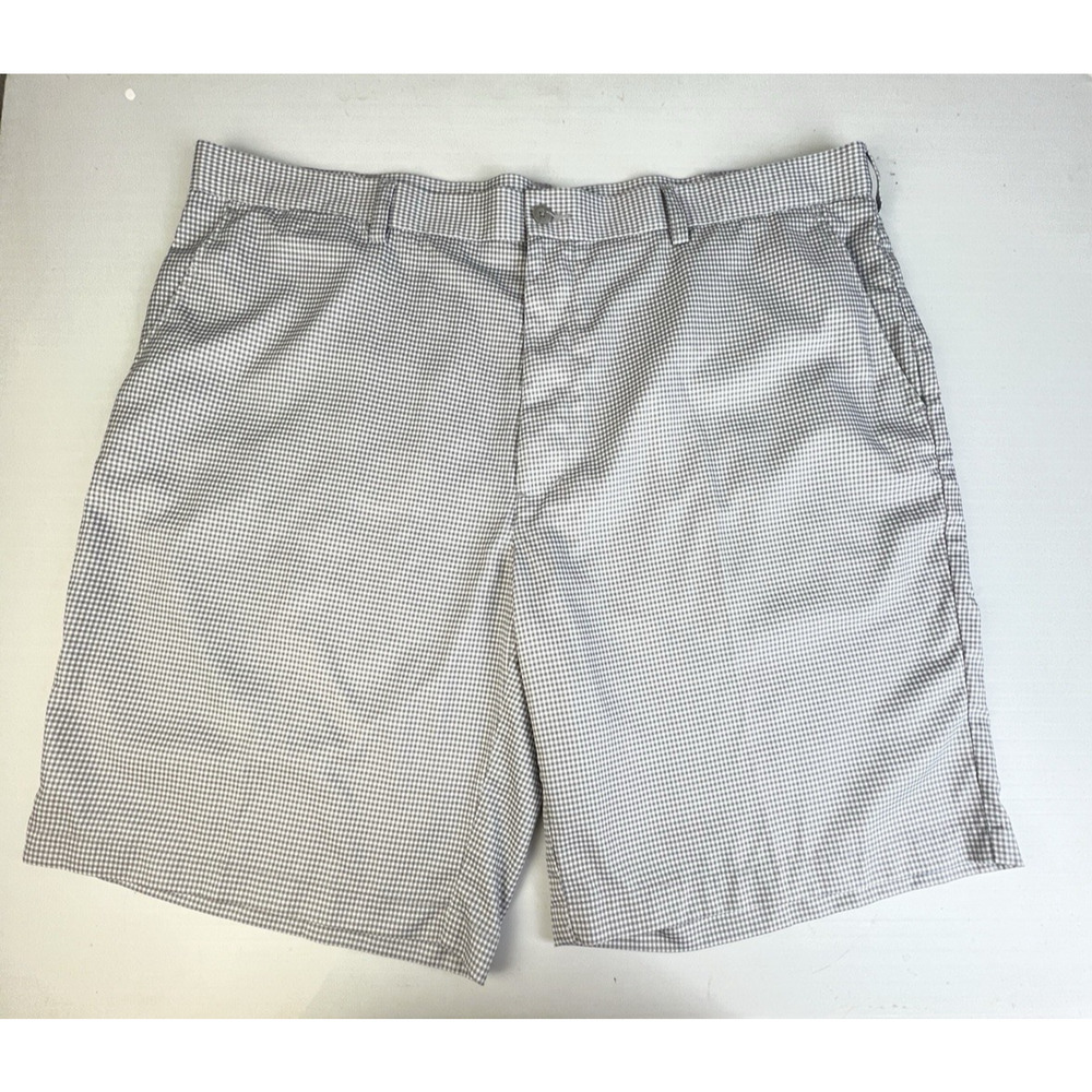 PGA Tour Shorts Men 42 Gray Check Golf Preppy Resort Beach Lightweight Summer